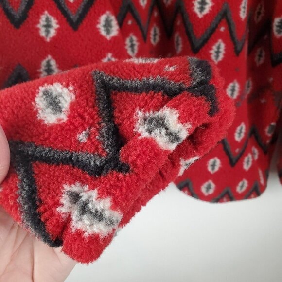 Tsunami 1/2 Zip Fleece Pullover Shirt Men Medium Red Black Aztec Chevron Outdoor - Picture 14 of 16